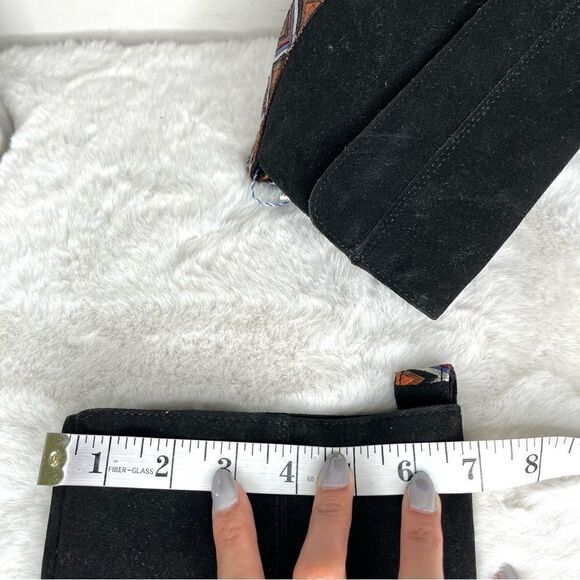 FARM Rio Boots Women’s 7.5 Black Tall Suede Lug Sole Boots with Embroidery NWT - Picture 8 of 10